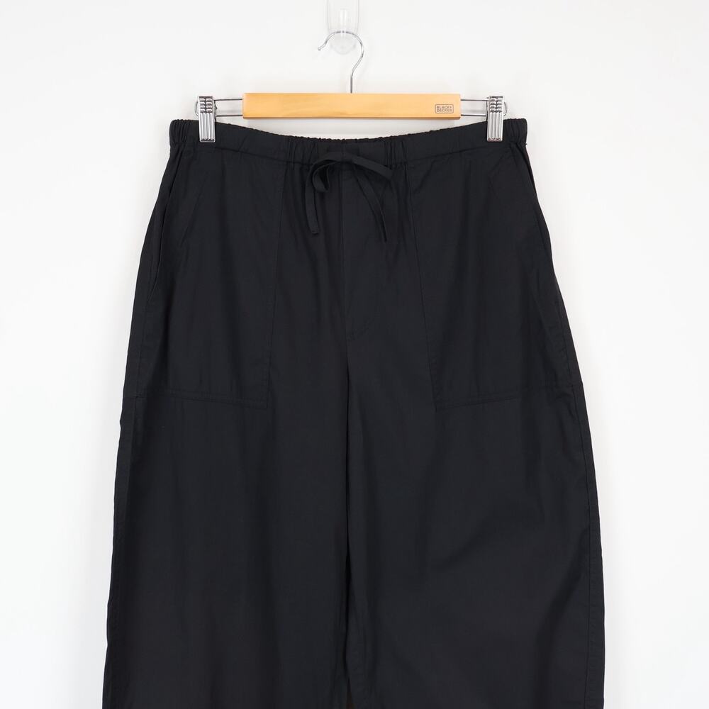 NWT Madewell Pull-On Barrel-Leg Utility Pants In Poplin Jet Black Size Medium - Picture 6 of 10